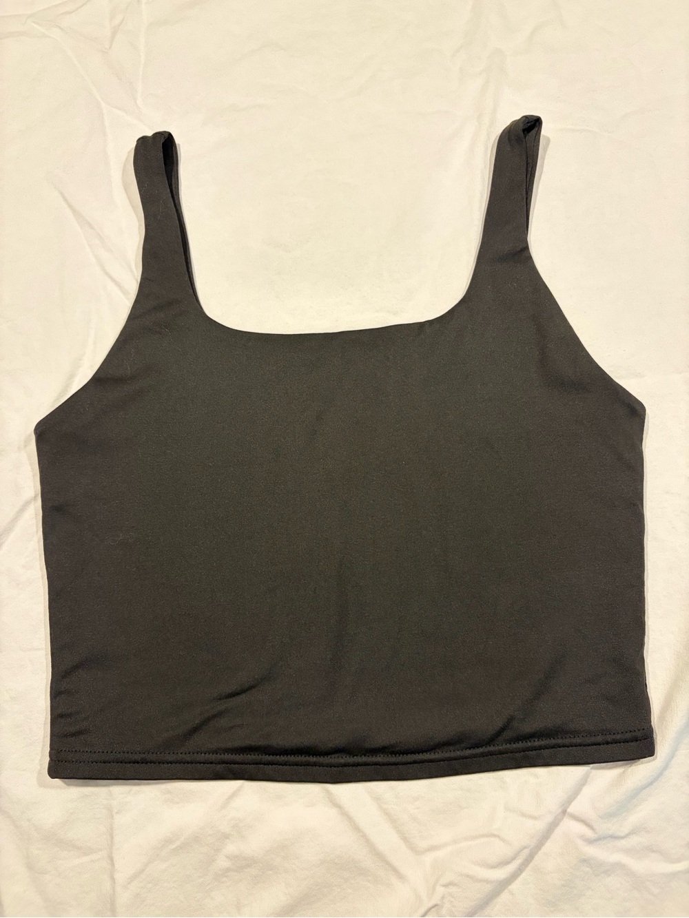 ReoRia Black Square Neck Crop Tank